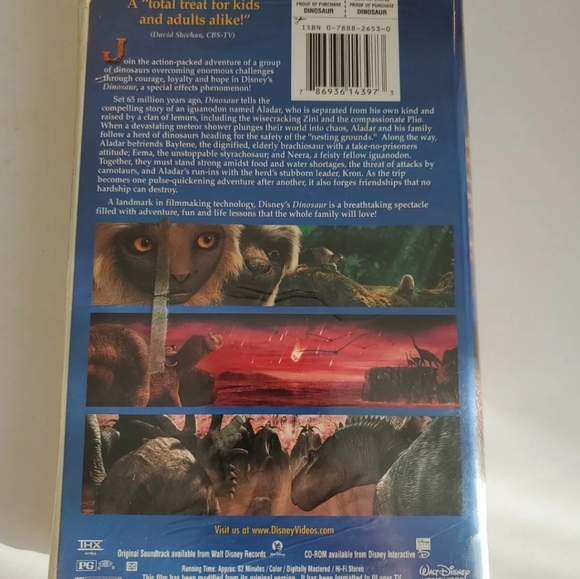 Walt Disney's Dinosaur (VHS, 2001) - Picture 3 of 5